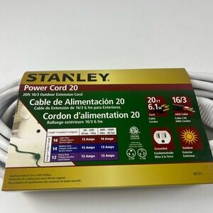 Stanley White Power Cord 20ft